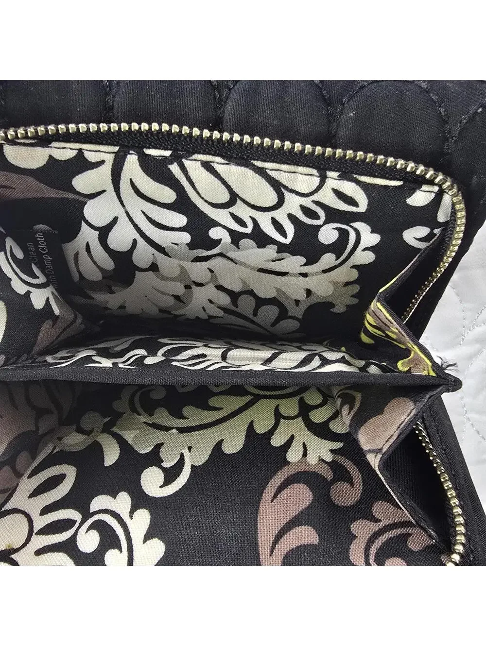 Vera Bradley Black Quilted Wallet with Floral Interior - Picture 2 of 4